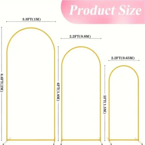 3pc Arch Backdrop - Gold - All Sizes