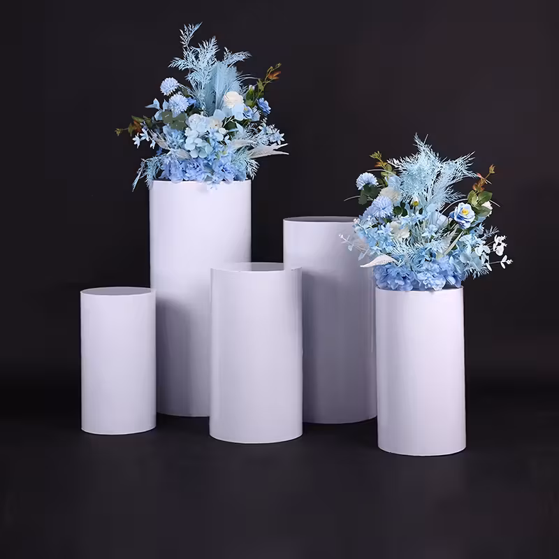 Cylinder Plinths - White - 60cm - Image 2