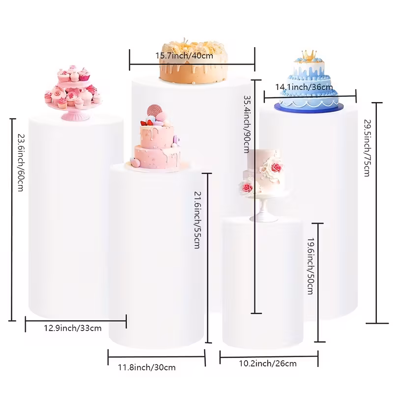 Cylinder Plinths - White - 60cm