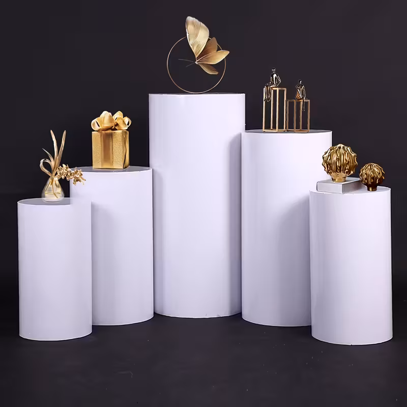 Cylinder Plinths - White - 60cm - Image 3